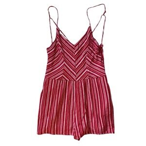 We Love Clothing Red and White Stripped Romper Women’s Size Large